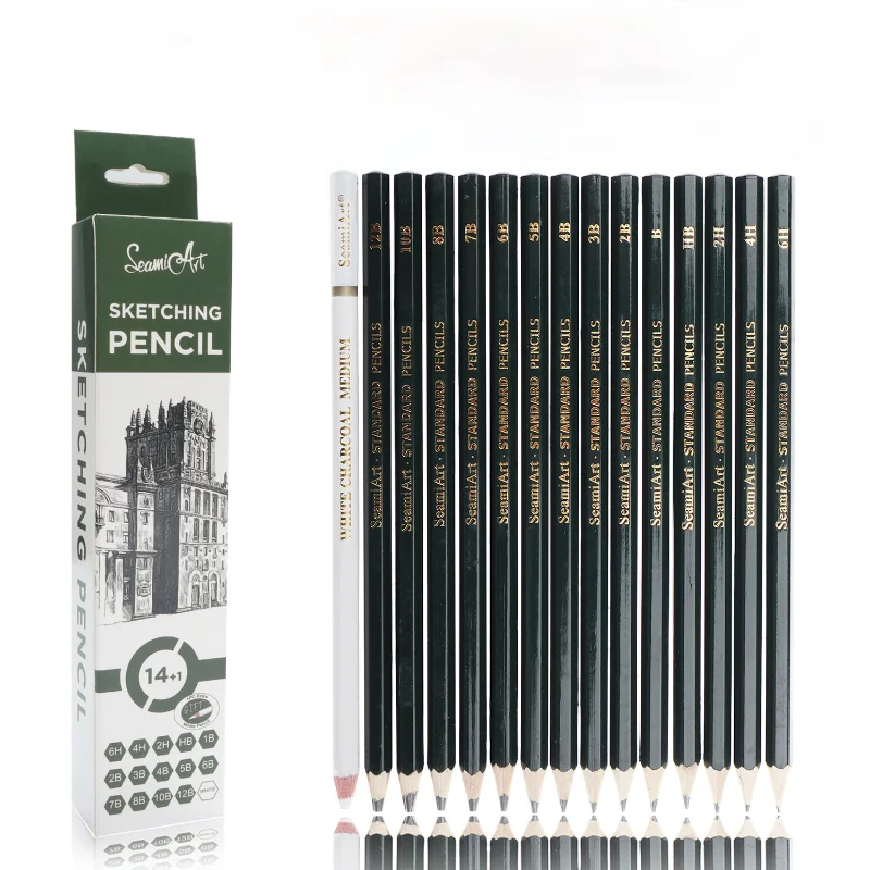 

Sketch Charcoal Set 15pcs/box Painting Tools Art Students Must-have Exam Supplies To Send High Gloss White