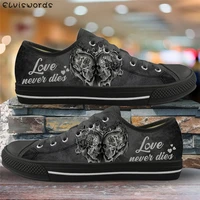 elviswords gothic skull girl 3d print vintage flat shoes love never die brand designer womens vulcanized shoes canvas sneakers