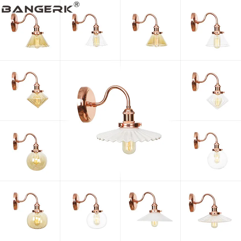 Современный настенный светильник светодиодный из розового золота с железом