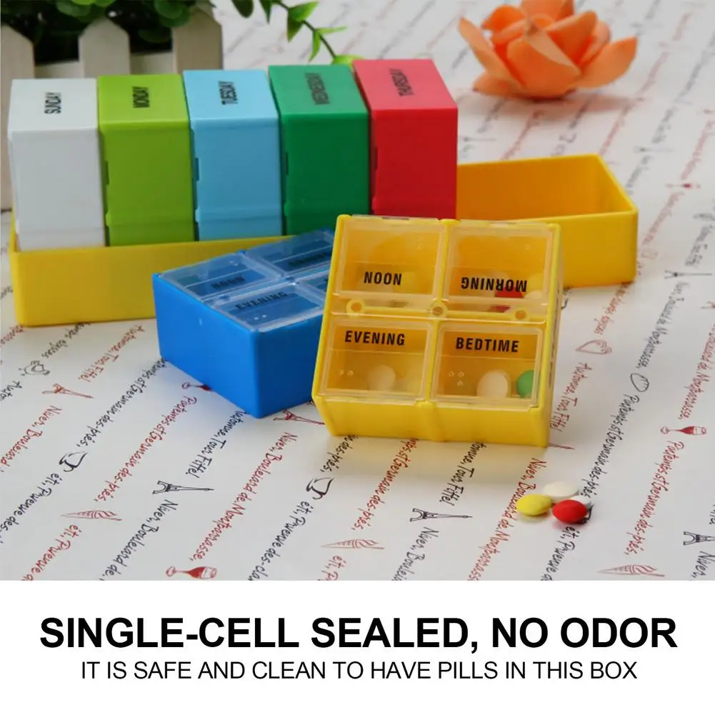 Новый 7-дневный контейнер для таблеток и лекарств диспенсер органайзер 4 раза в
