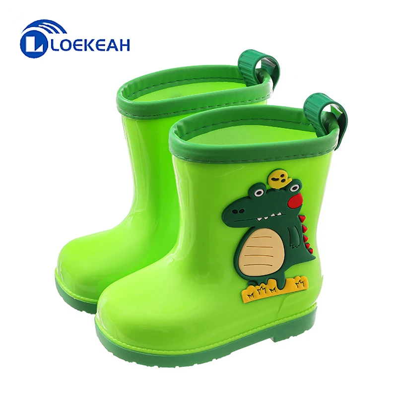 

Cartoon Baby Rain Boots PVC Waterproof Boy Girl Water Shoes Non Slip Cute Dinosaur Children Mid-high Rainboots Stain Resistant