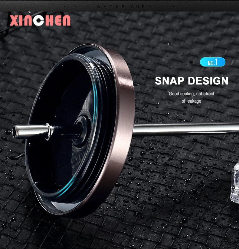 500 мл стакан из нержавеющей стали с соломенной горячей и холодной двойной стенкой