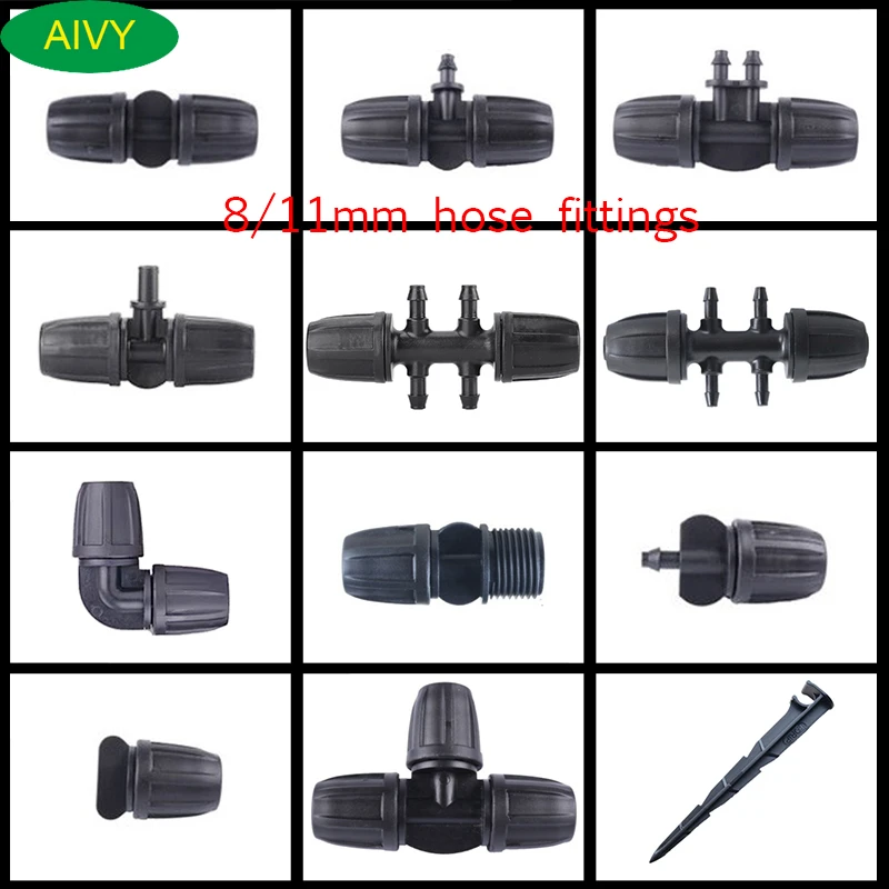10 шт. автоматические коннекторы для полива сада 8/11 мм|Соединители садового