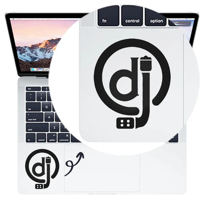 Виниловая наклейка для ноутбука Macbook Air Pro проигрыватель диджея с музыкальными