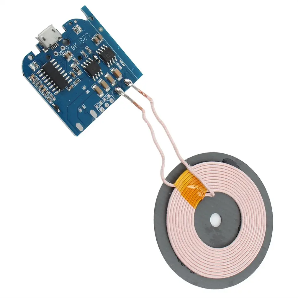 

DC5V 1A Qi Standard Coil Wireless Charger Module Transmitter Base PCBA Board Universal Program Modification Style a Electric 75%