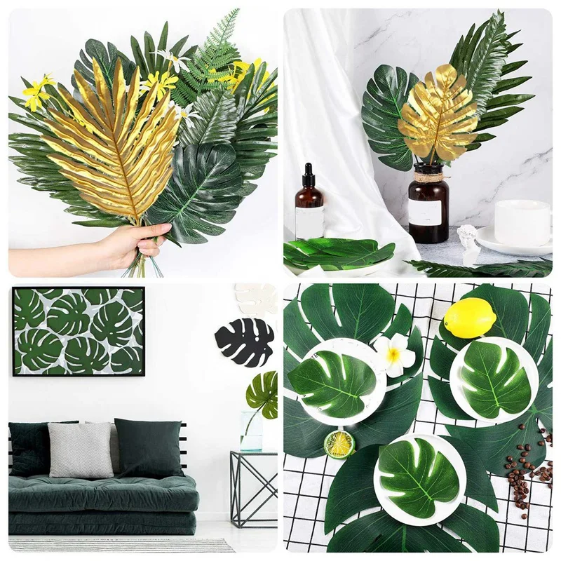 20 шт искусственные пальмы растения тропические листья эвкалипта ветви для дома