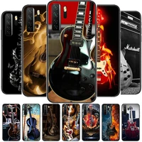 pop electric guitar bass black soft cover the pooh for huawei nova 8 7 6 se 5t 7i 5i 5z 5 4 4e 3 3i 3e 2i pro phone case cases