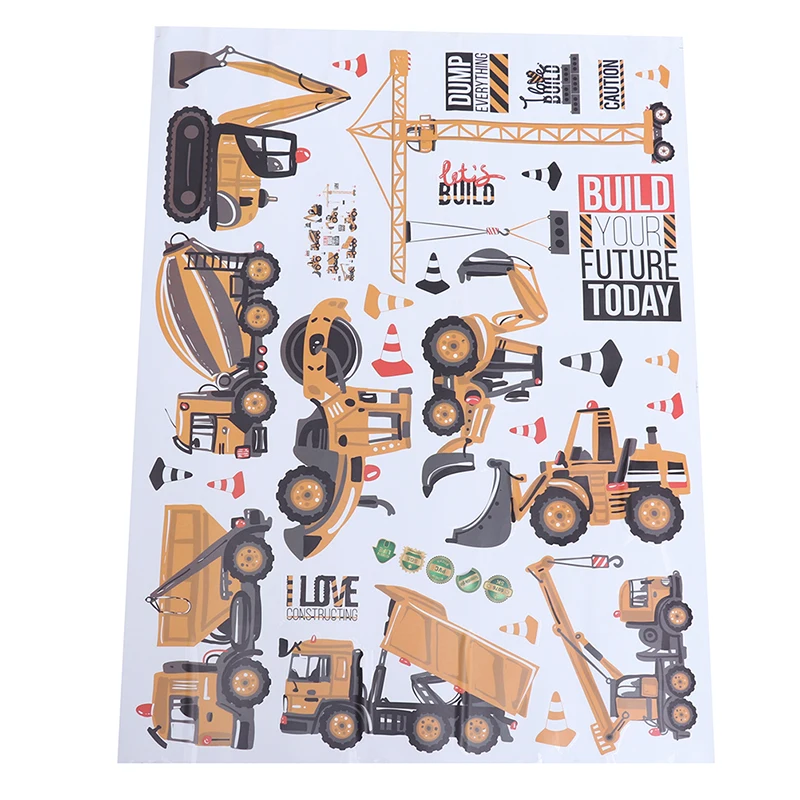 Мультяшные настенные стикеры сделай сам транспортные автомобили искусственные