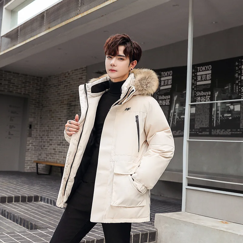 

Пуховик мужской зимний, модная утепленная куртка с капюшоном, повседневное приталенное пальто для студентов