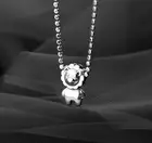 Ожерелье из настоящего серебра 925 пробы для женщин-подростков, бусины, цепочки, милый кулон в виде животного, Льва, ожерелья, корейские Винтажные Ювелирные Изделия