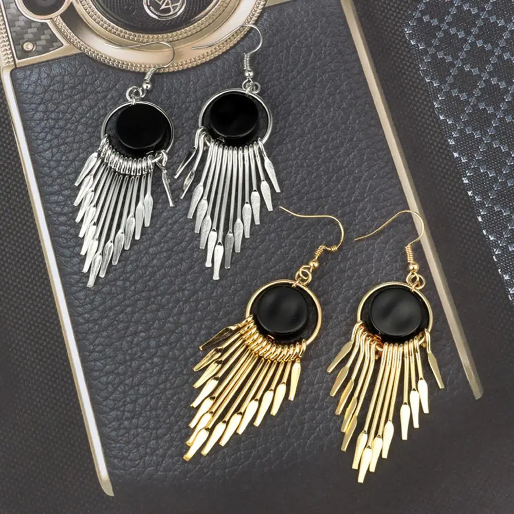 Роскошные женские серьги подвески 1 пара длинные металлические с кисточками