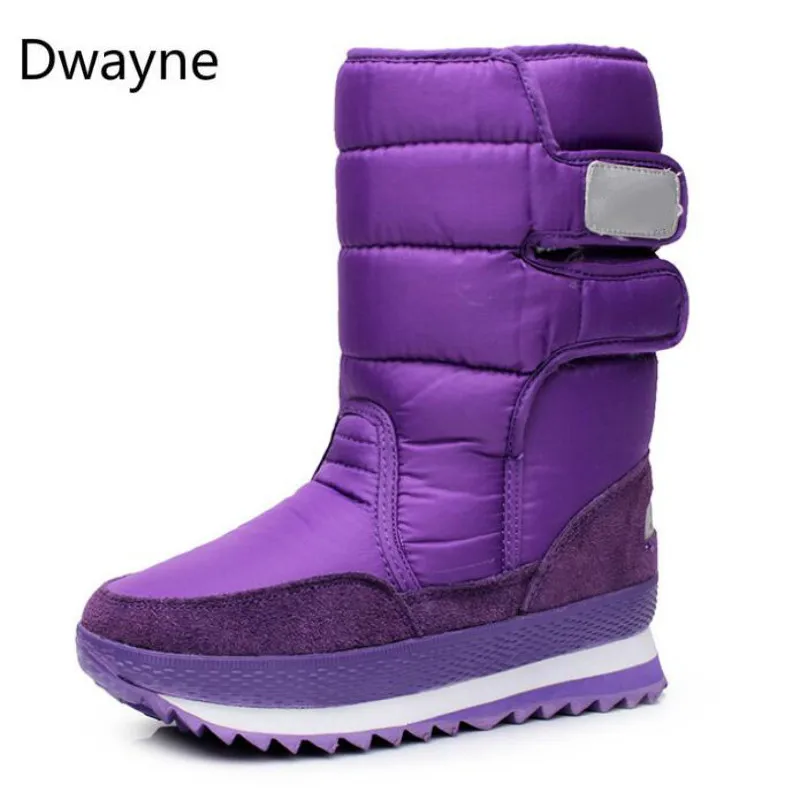 Dwayne/зимние ботинки; коллекция года; Брендовые женские зимние ботинки; обувь для мам; нескользящие Водонепроницаемые гибкие женские модные повседневные ботинки размера плюс 46