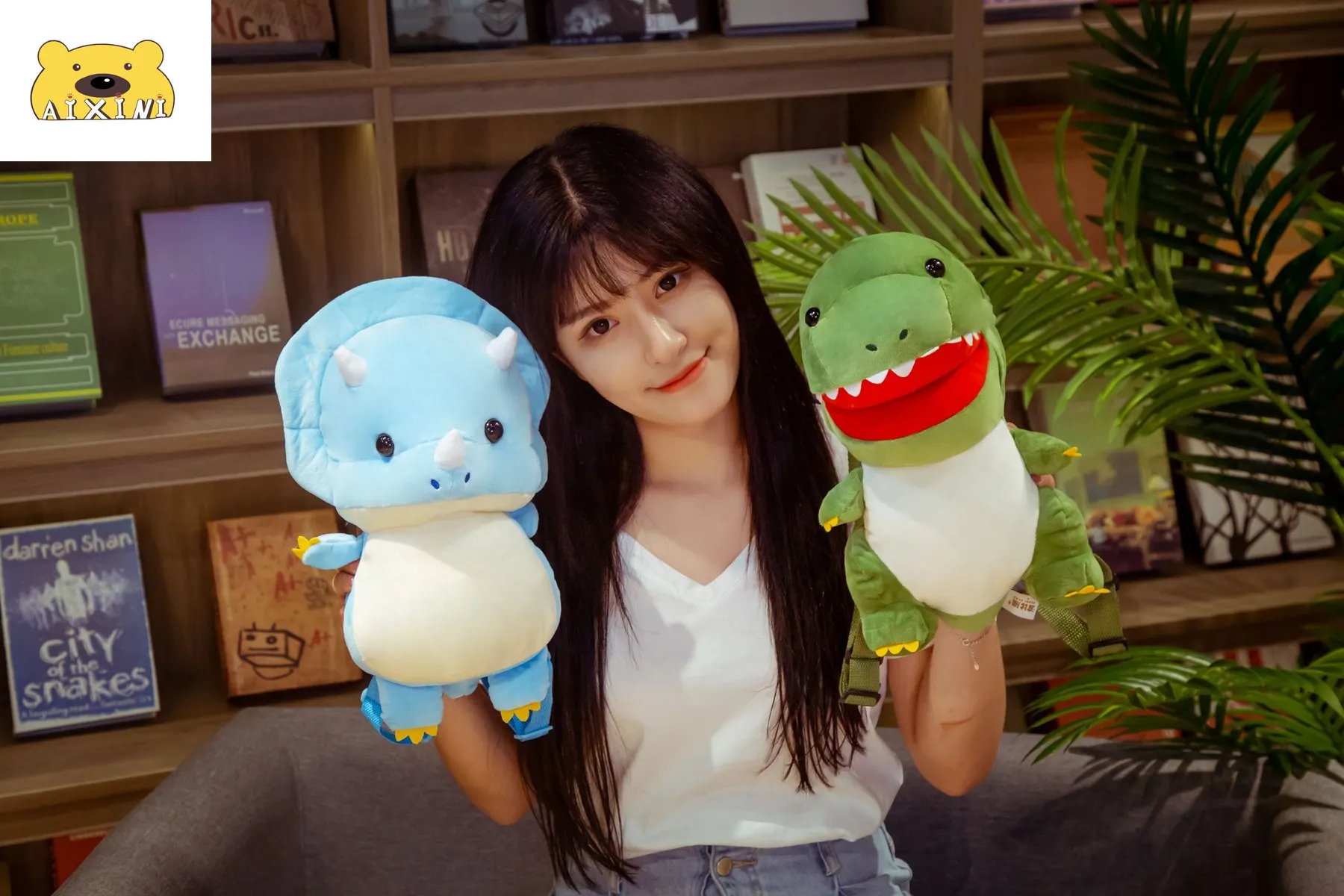 

Cute Dinosaur Plush Cartoon Bag Plush Backpack Funny Toy for Child Adults Kids Small Bag Animals Travel Bags Gifts Girls Bags