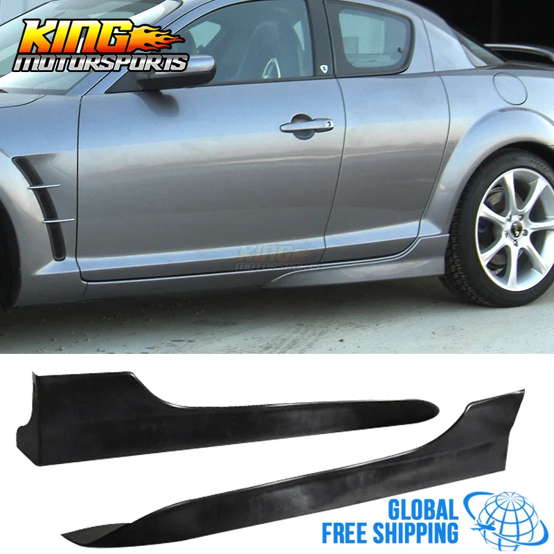 Подходит для Mazda RX8 2004 2010 RX 8 OE стиль боковые юбки неокрашенные 2 шт. губы глобальная