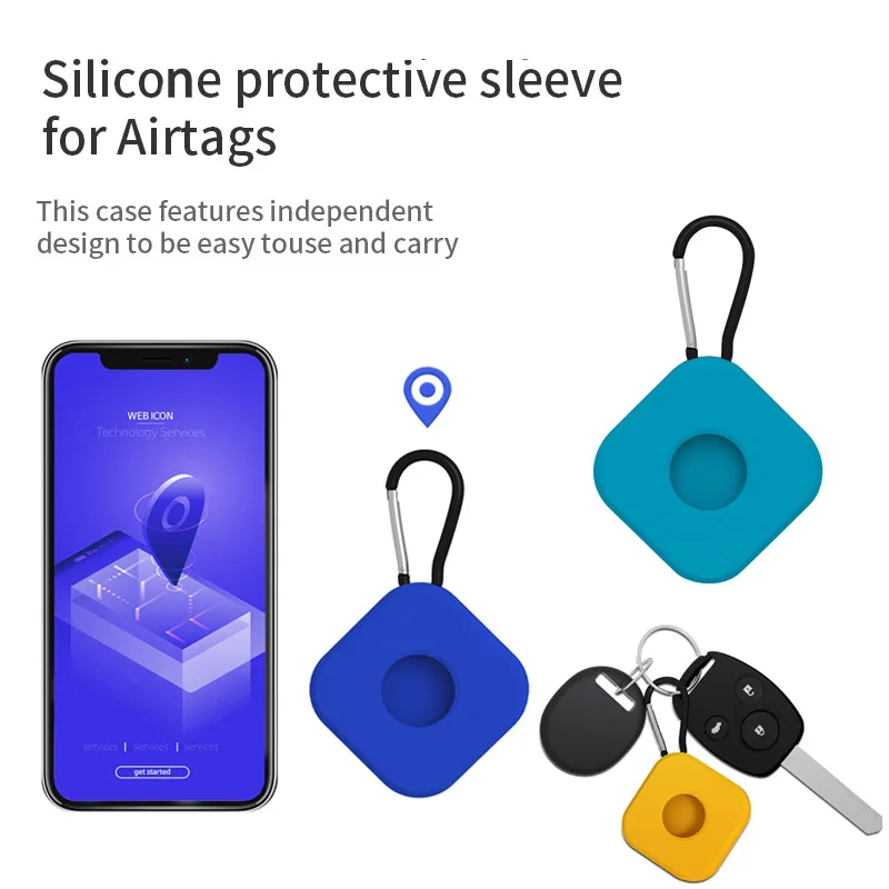 

Жидкий силиконовый квадратный защитный рукав для Apple Locator Tracker Anti-lost Device Keychain защитный рукав для Apple airтеги