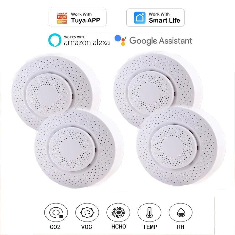 Умный Wi Fi датчик углекислого газа CO2 HCHO VOC формальдегидной температуры RH детектор