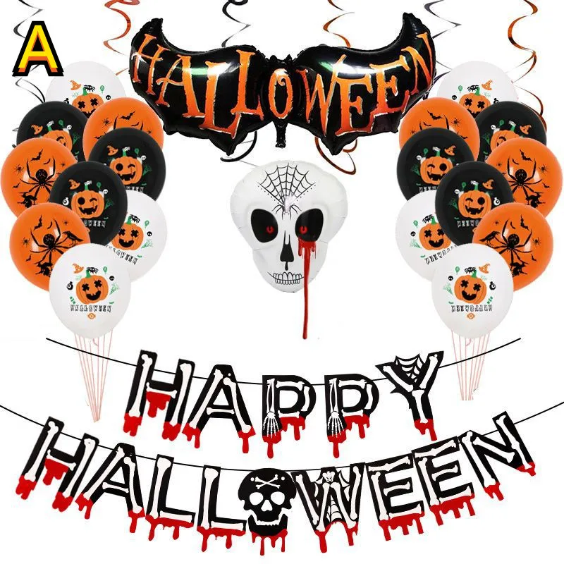 

1set 30 inchHalloween balloons spoof skeleton party decoration aluminum foil decoration Halloween balloons
