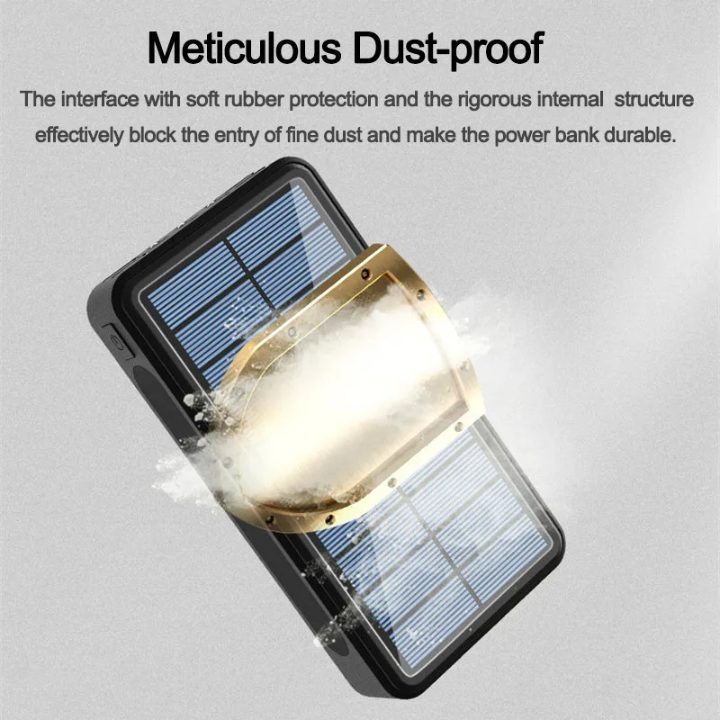 

Portable 4USB LED 80000mAh Wireless Solar Power Bank External Battery PoverBank Powerbank Mobile Phone Charger for