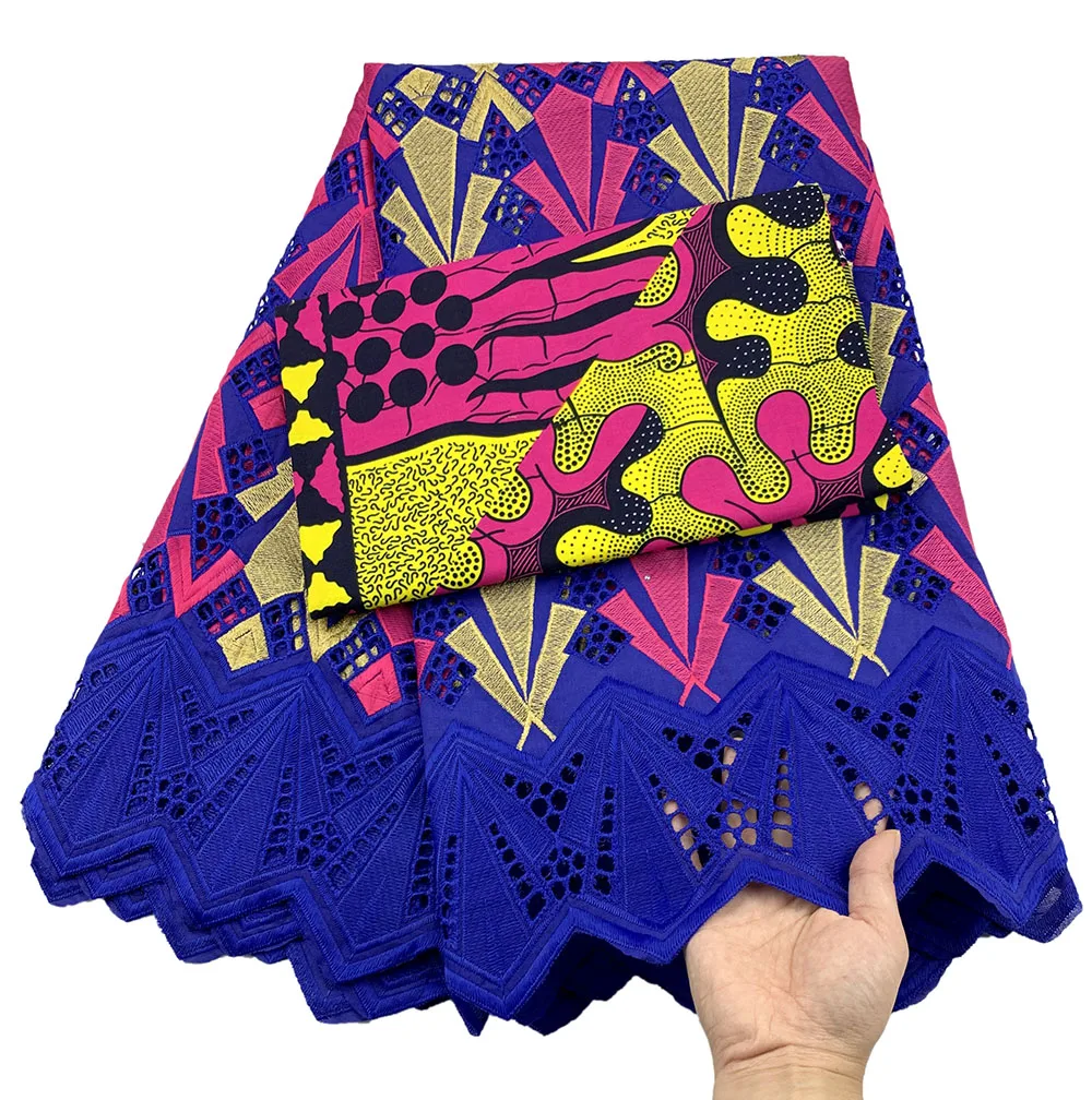 

Blue swiss lace fabric african lace fabric latest swiss voile lace in switzerland 2.5+3yards cotton lace fabric for dress JL-B4