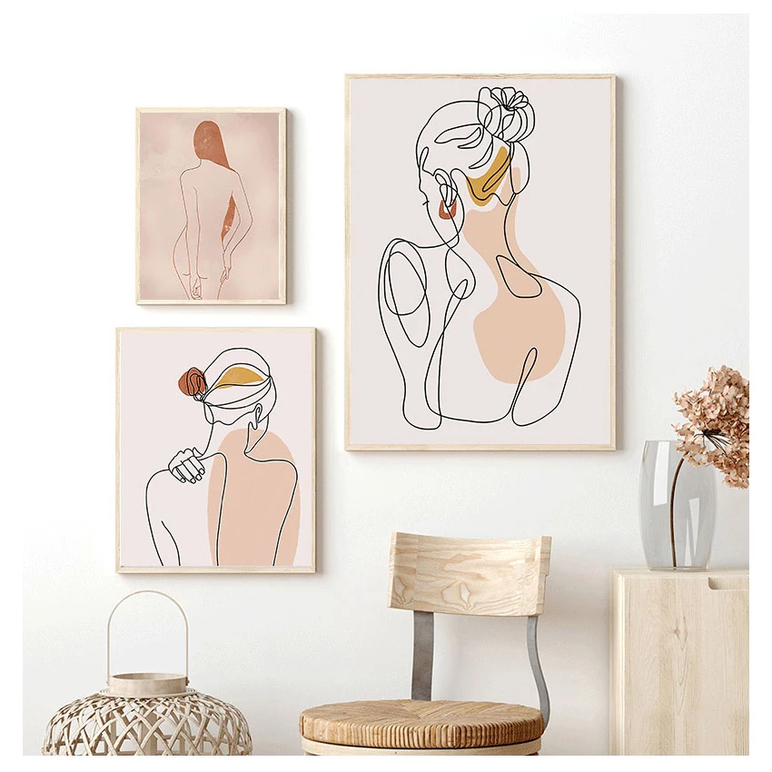 Moon Sun сексуальная женщина современный принт минималистичный пейзаж настенная