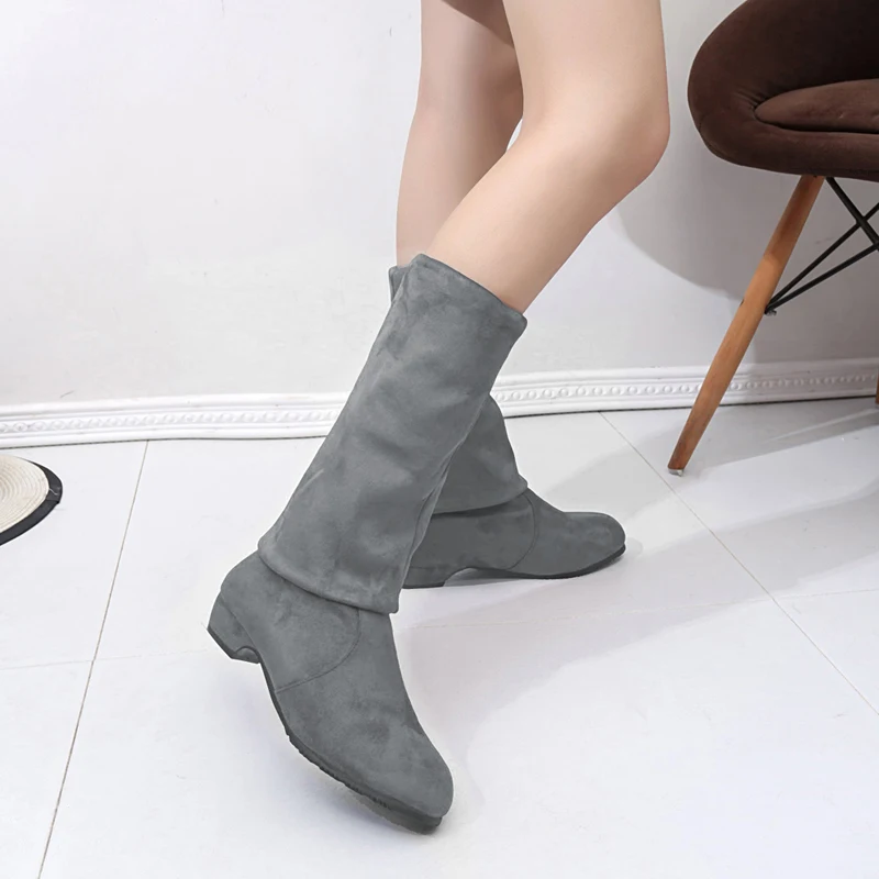 

shoes woman High Boots Shoes Fashion Women Over The Knee Boots Autumn Winter Flock Botas Thigh High Boots Ladies botas mujer