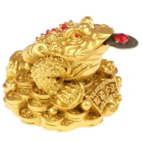 Монета фэн-шуй с жабой на удачу, китайская Золотая лягушка, украшение для дома и офиса, настольное украшение, подарки на удачу
