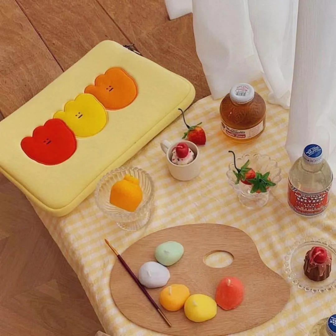 Корейская сумка для ноутбука Ins 13 дюймов желтая Mac Ipad Pro 9 7 10 8 11 14 5 15 Внутренний