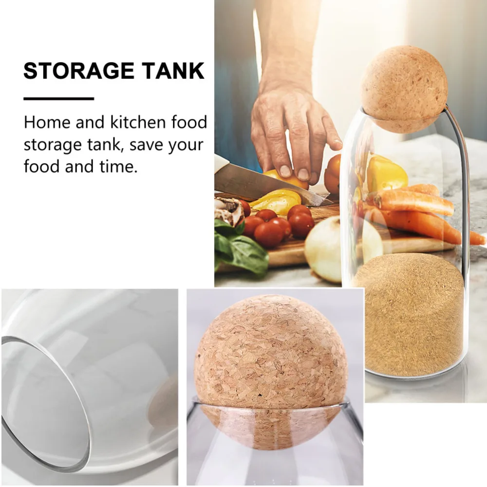 

2pcs Anti-dust Snack Jars Tea Cans Tea Jars with Wooden Cork (1200ML/800ML)