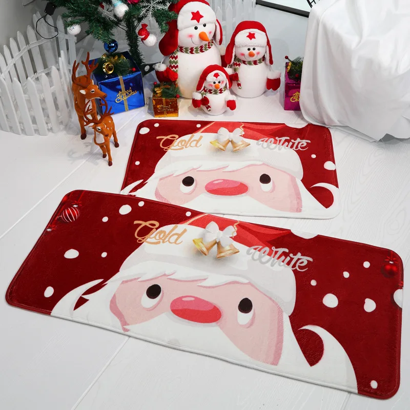 Navidad фланелевый Противоскользящий коврик веселый коврик с рождественским дизайном Дед Мороз напольный ковер для ванной комнаты Рождественское украшение для дома