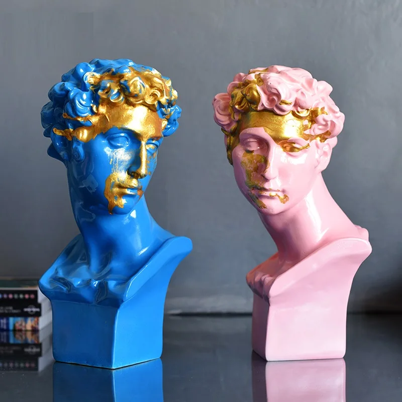 

WU CHEN LONG Gold Ink Splash Apollo Художественная Скульптура Giuliano de' Medici статуя ремесла украшение для дома Статуэтка персонажа из кукурузы R4221