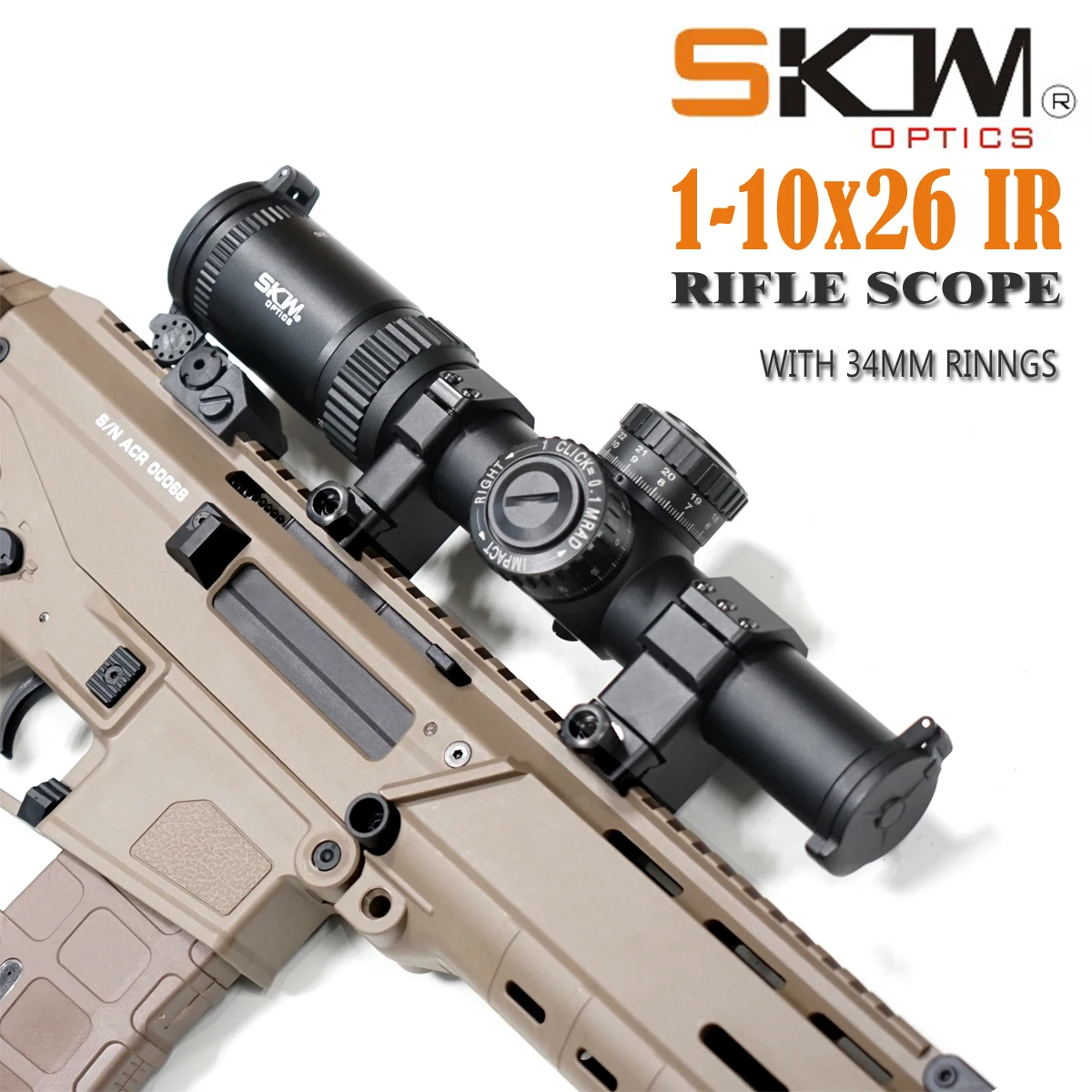 SKWoptics Охота 1 10x26 34 мм прицелы тактический прицел надежная защита от повреждений