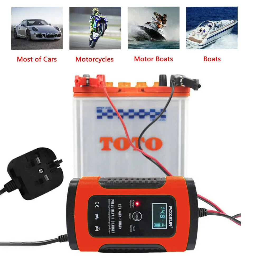 Автоматическое устройство для Батарея Зарядное 12V 5A ЖК дисплей интеллигентая (ый)