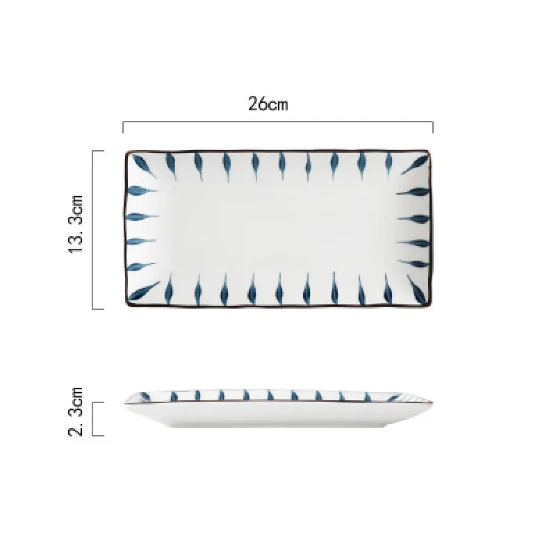 Креативная японская керамическая тарелка ручной росписи для стейка блюдо в