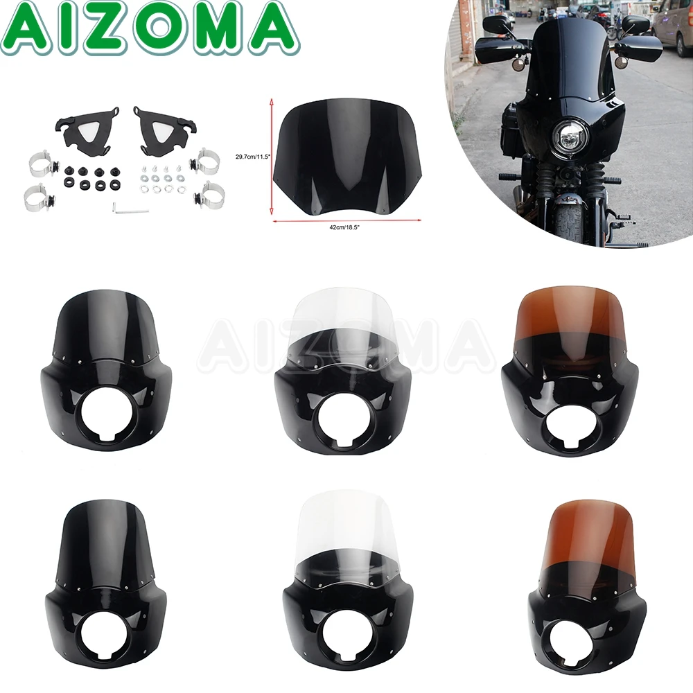 Protector de carenado para faro de motocicleta, protector de pantalla de cristal para Harley Dyna, de ancho, EFI, FXDWGI, FXDWG, 2006-2017, color negro