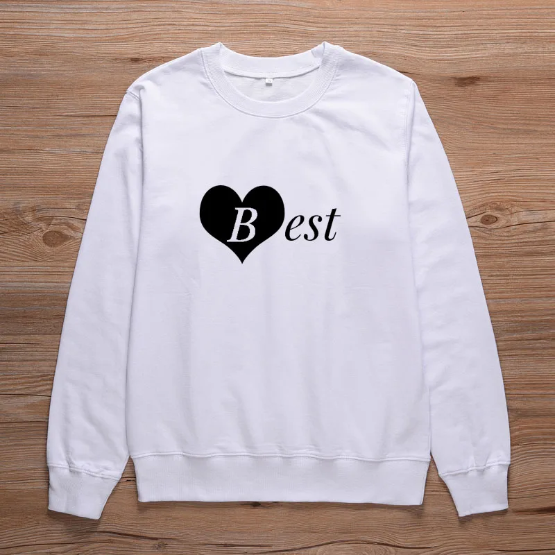 ONSEME Best Frieds Forever Print Harajuku Толстовка для женщин 80s 90s свитшот в стиле грандж лучшие друзья соответствующие BFF Friend Топы S-31 - Цвет: White-Best