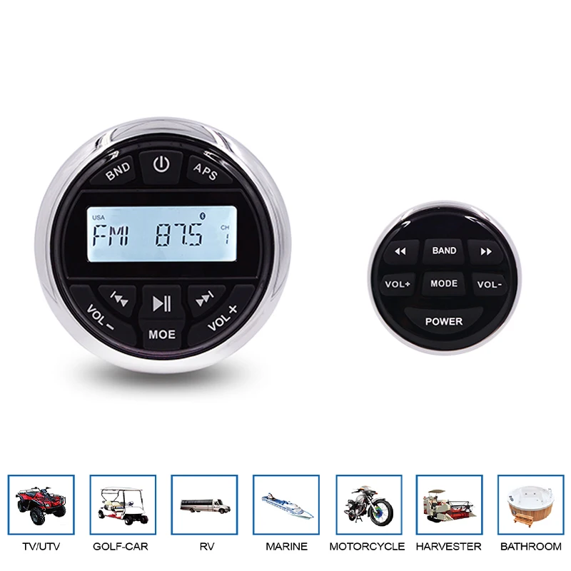 Водонепроницаемый морской стерео аудио Bluetooth Радио FM приемник MP3 плеер для
