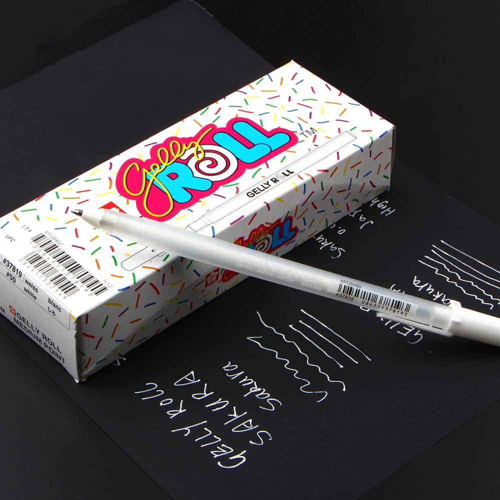 Free Shipping Japan Imported Jelly Roll 0.8mm White Gel Pen Highlight Liner For Art Marker Design Comic/manga Painting Supplies|pen