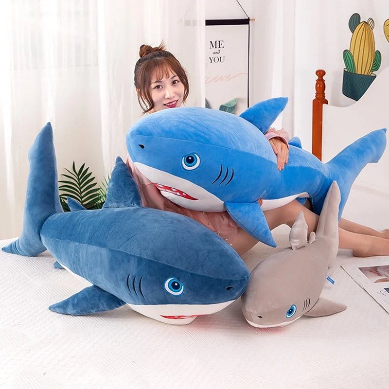 

New Hot Giant Shark Plush Toy Soft Stuffed Speelgoed Animal Reading Pillow for Birthday Gifts Cushion Doll Gift For Children