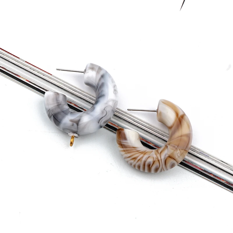 6pcs Modern Grey Resin Earring Base Charms Connector Findings DIY Fashion Dangle Ear Drop Jewelry Accessories C212 - купить по