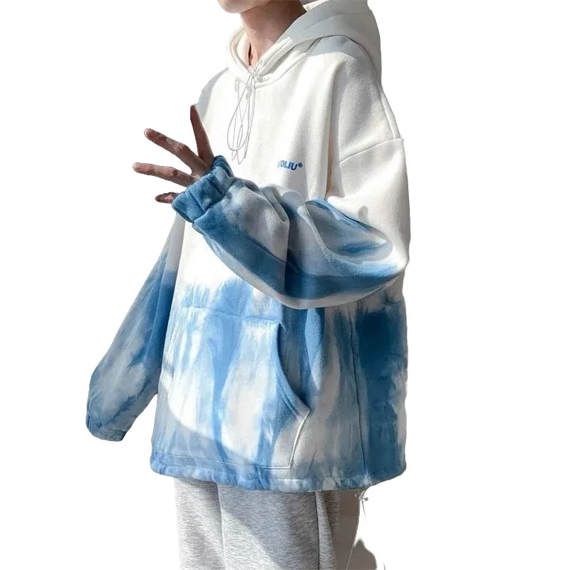 

Gradient Oversized Hoodie Vendor Tie Dyeing Spring And Autumn Men's Top Shirt Korean Clothes Venom Hooded Sweatshirts New M-2xl