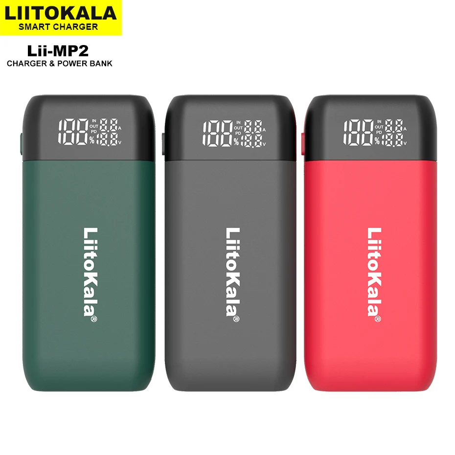 2022 LiitoKala Lii-MP2 18650 21700 зарядное устройство и внешний аккумулятор QC3.0 вход/выход