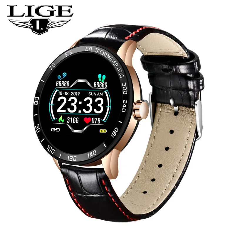 

LIGE New Smart Watch Men Sport Multi-Function Mode Smartwatch Heart Rate Blood Pressure Monitor Watch Information Reminder+Box