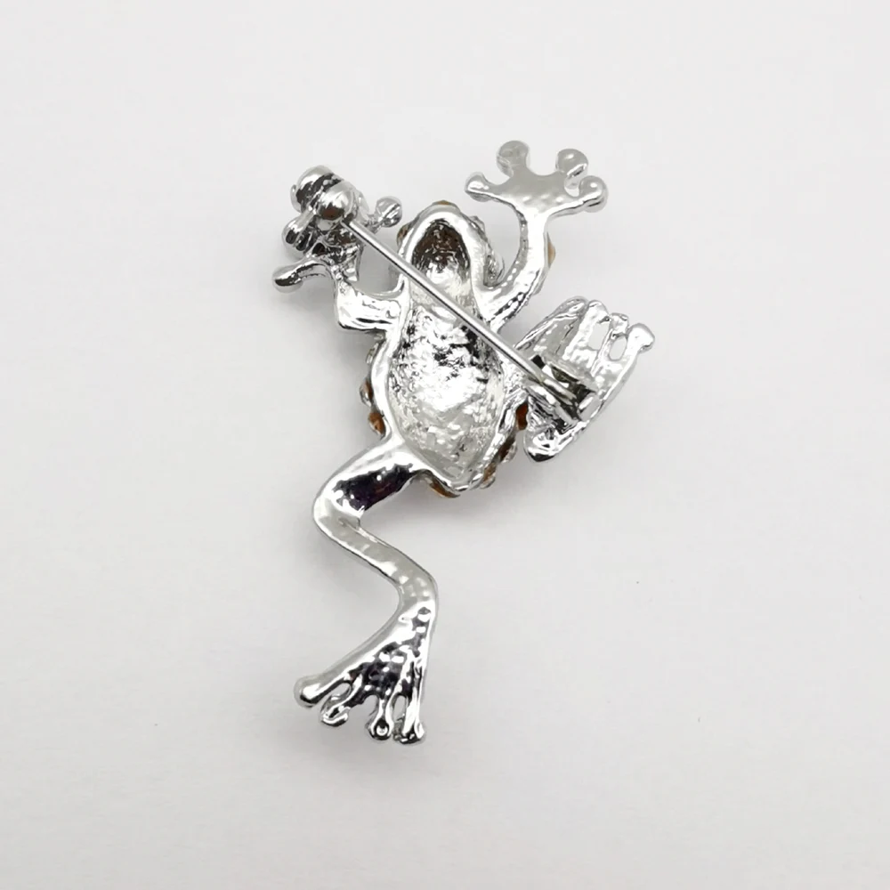 Женская брошь в форме лягушки с кристаллами для праздника свадебного торжества