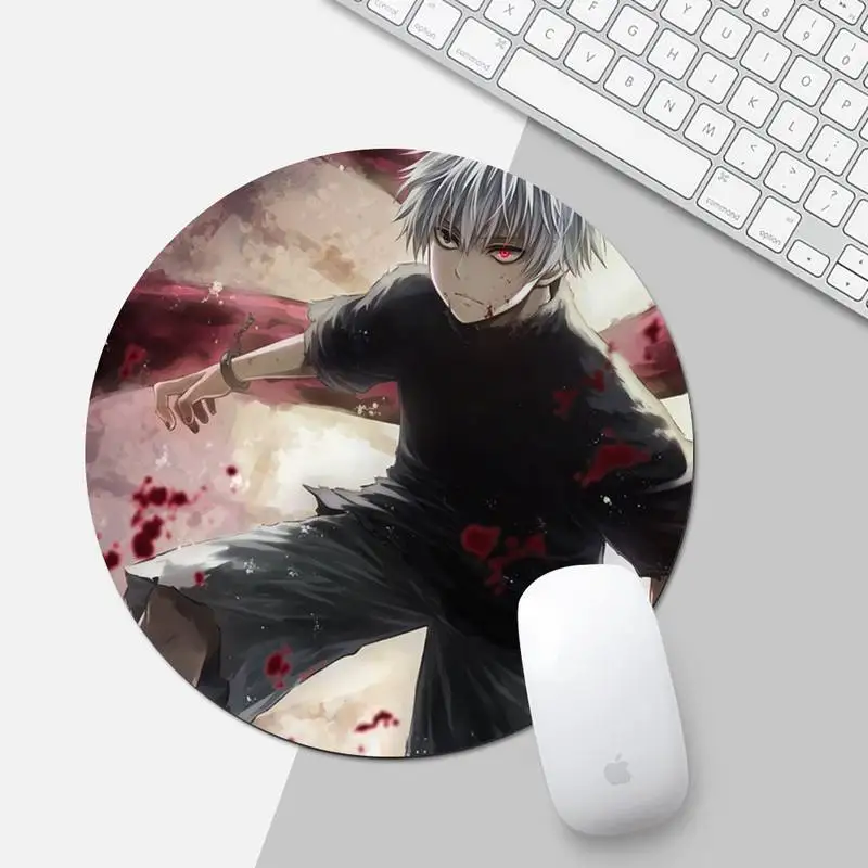 

Anime Tokyo Ghoul Natural Rubber Gaming mousepad Desk Mat Round Non-slip Cushion
