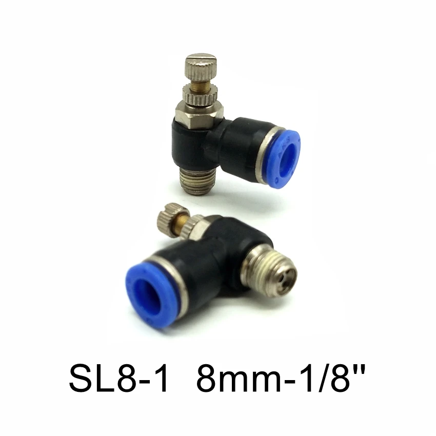 10шт/лот Пневматические фитинги G1/8 Трубка 4мм 6мм 8мм 10мм Гнутые соединительные клапаны скорости подачи воздуха.