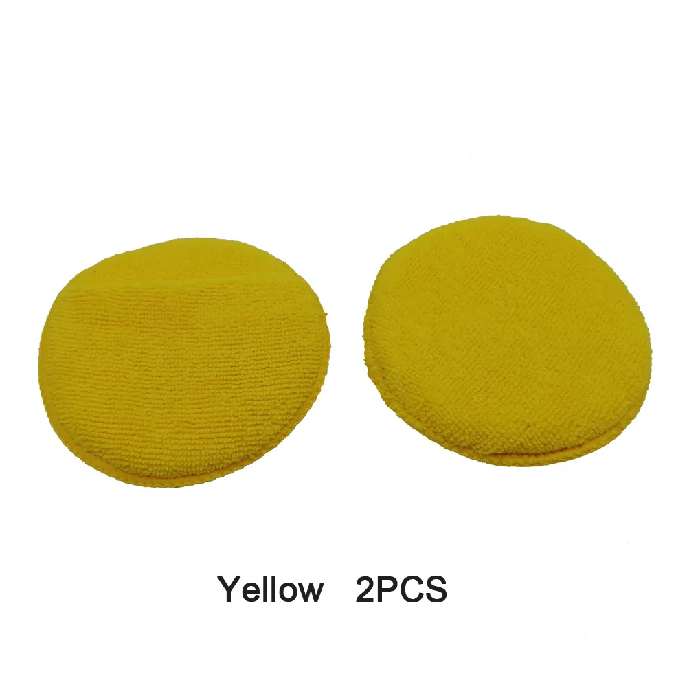 5Inch colorful microfiber compound Sponge foam pad for auto polisher wax applicator pads - Цвет: Yellow  2PCS