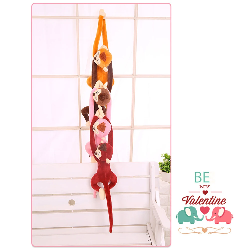 Кукла Плюшевая в виде обезьяны милая мягкая занавеска с длинным хвостом для сна