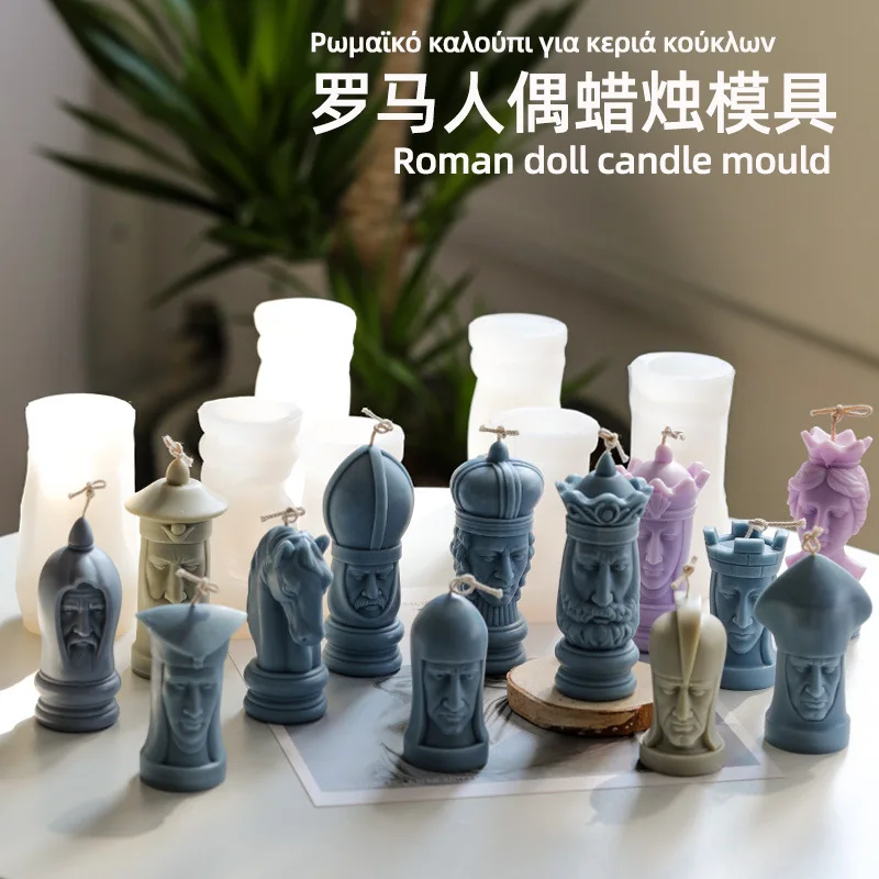 

Portrait of Ancient Rome Candle Silicone Mold for Handmade Desktop Decoration Gypsum Resin Aromatherapy Candle Silicone Mould