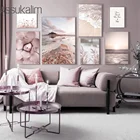 Скандинавская Настенная картина, морской холст, постер с принтом растений, закат, пейзаж, скандинавские настенные картины для эстетического декора комнаты