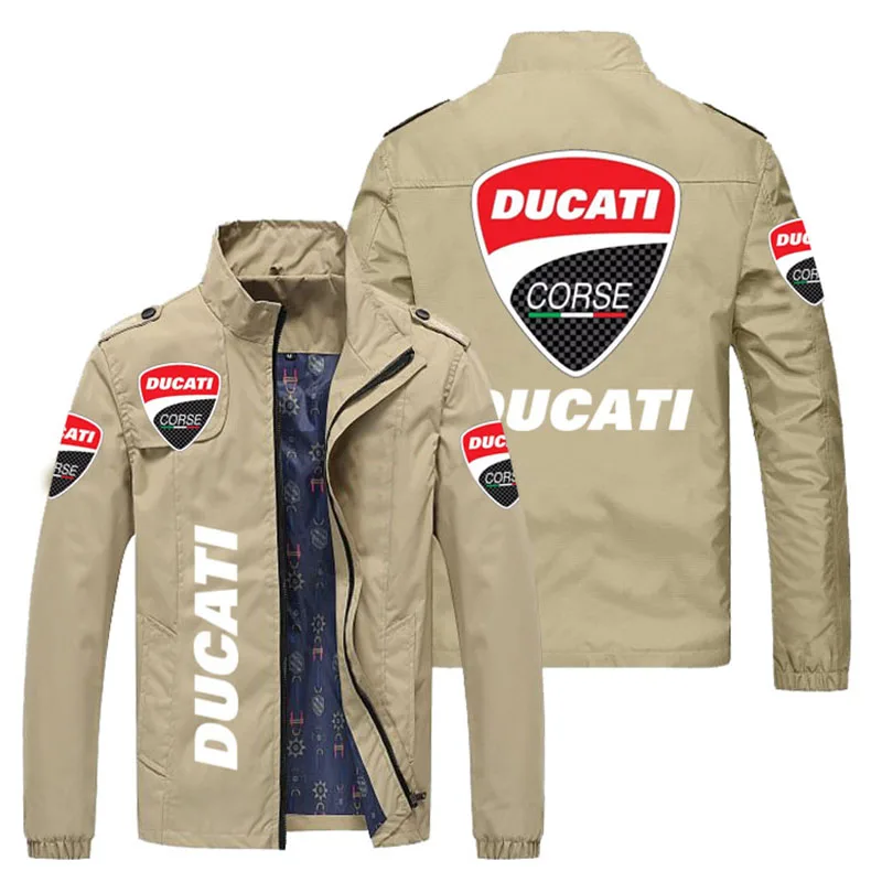 

Spring and autumn trend fashion men's car logo jacket sweater DUCATI printing casual sports jacket high-quality men's outdoor zi